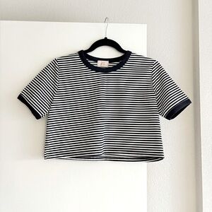Korean Stylenanda Striped Crop Top